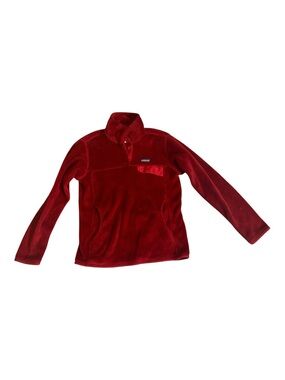 Patagonia Woman’s Red Pullover Snap Collar Fleece